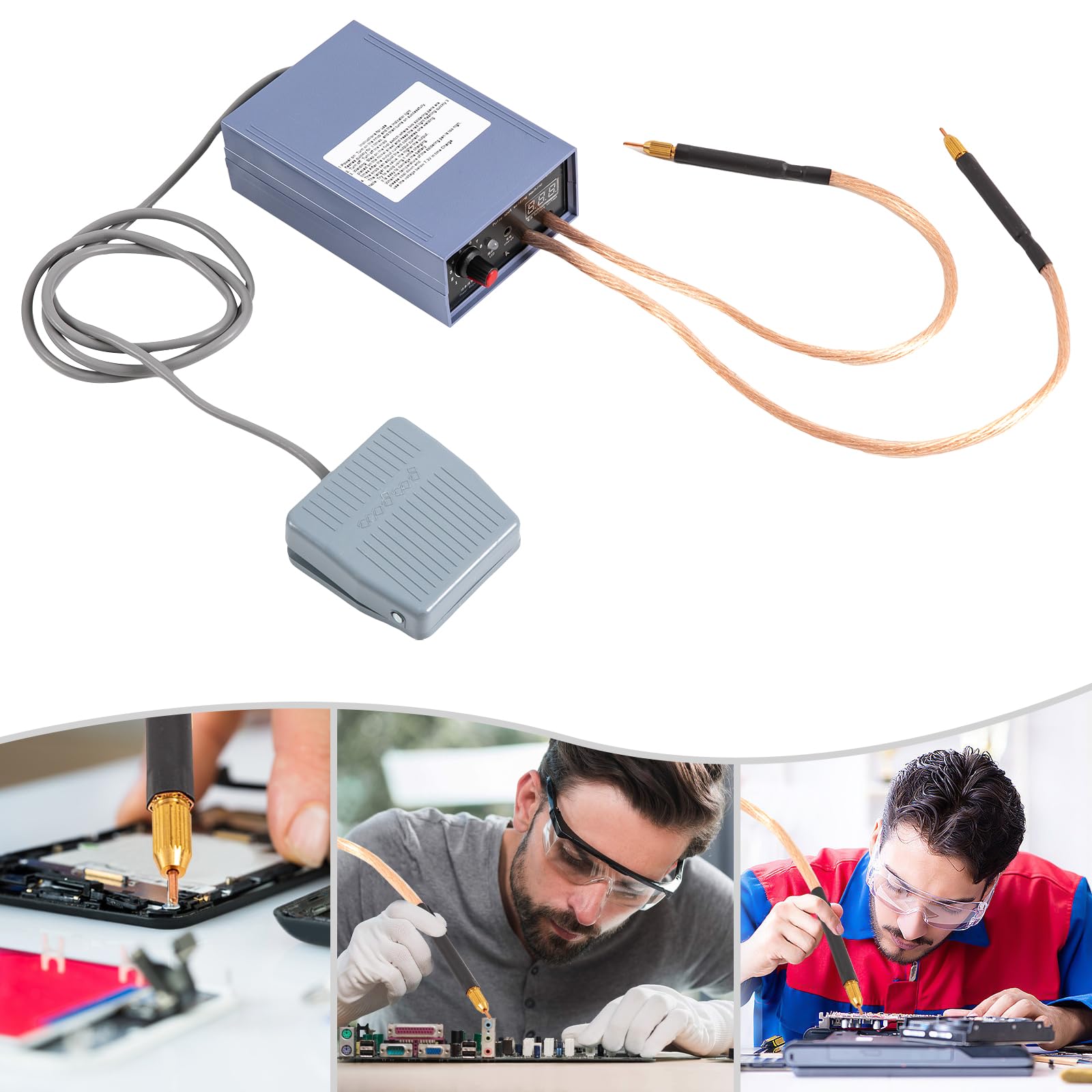 Punktschweißgerät für 18650 Akku 5KW, Automatische Schweißgerät, Spot Welder Strom Schweißger Einstellbares, DIY Hochleistungs-Handpunktschweißgerät 4000mAh Lithium-Batterie