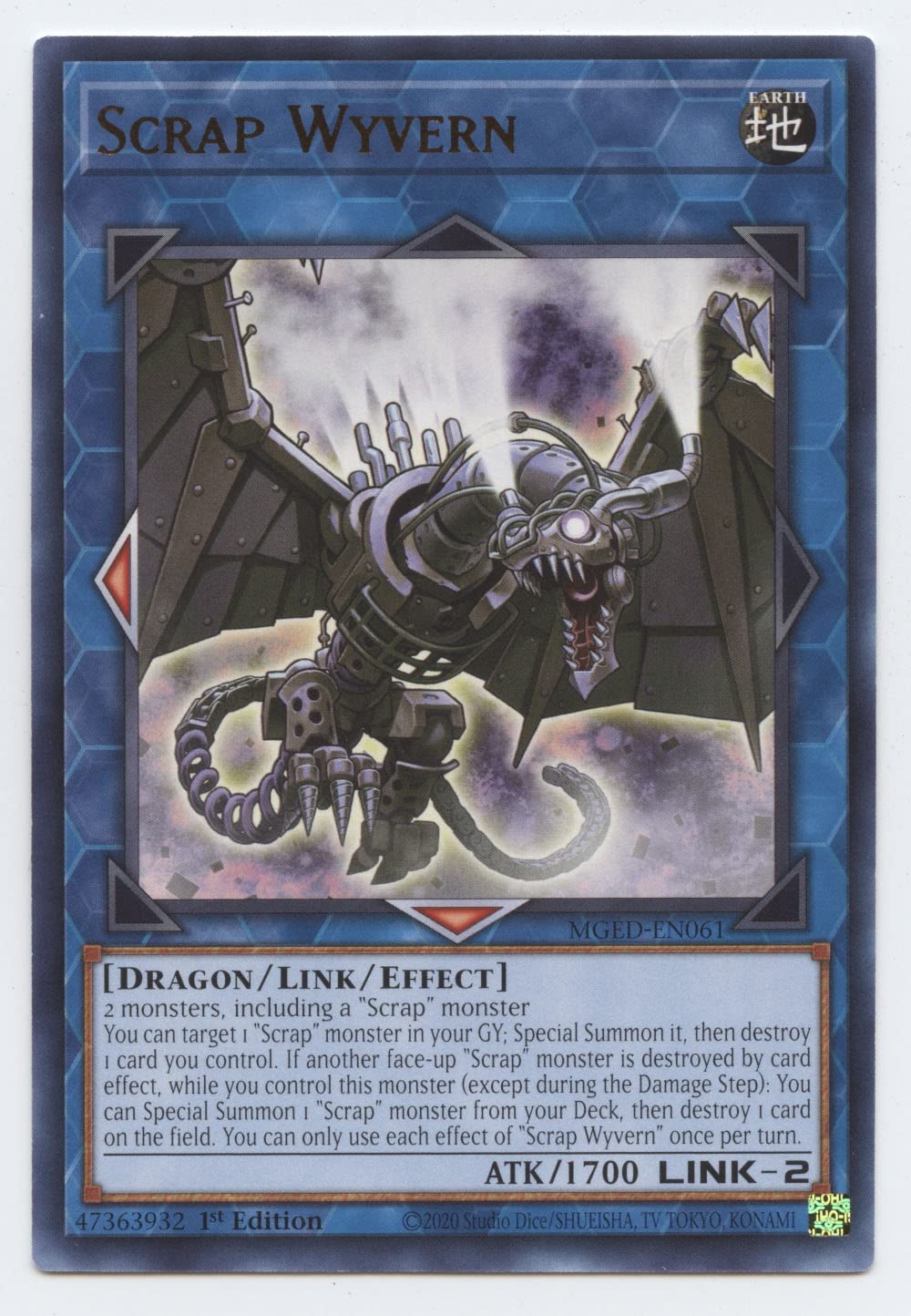 Carta Yu-Gi-Oh! Scrap Wyvern - MGED-EN061 - Rara - 1a Edizione, Da Set Maximum Gold: El Dorado