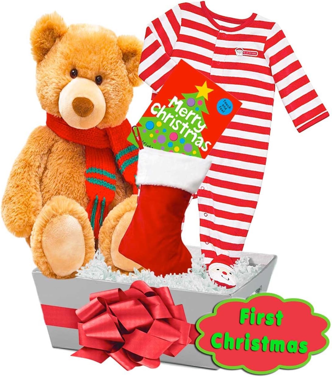 Cuddly Baby's First Christmas Gift Basket Featuring Carter's "First Christmas" and Holiday Bear, Size: 6-9 mth