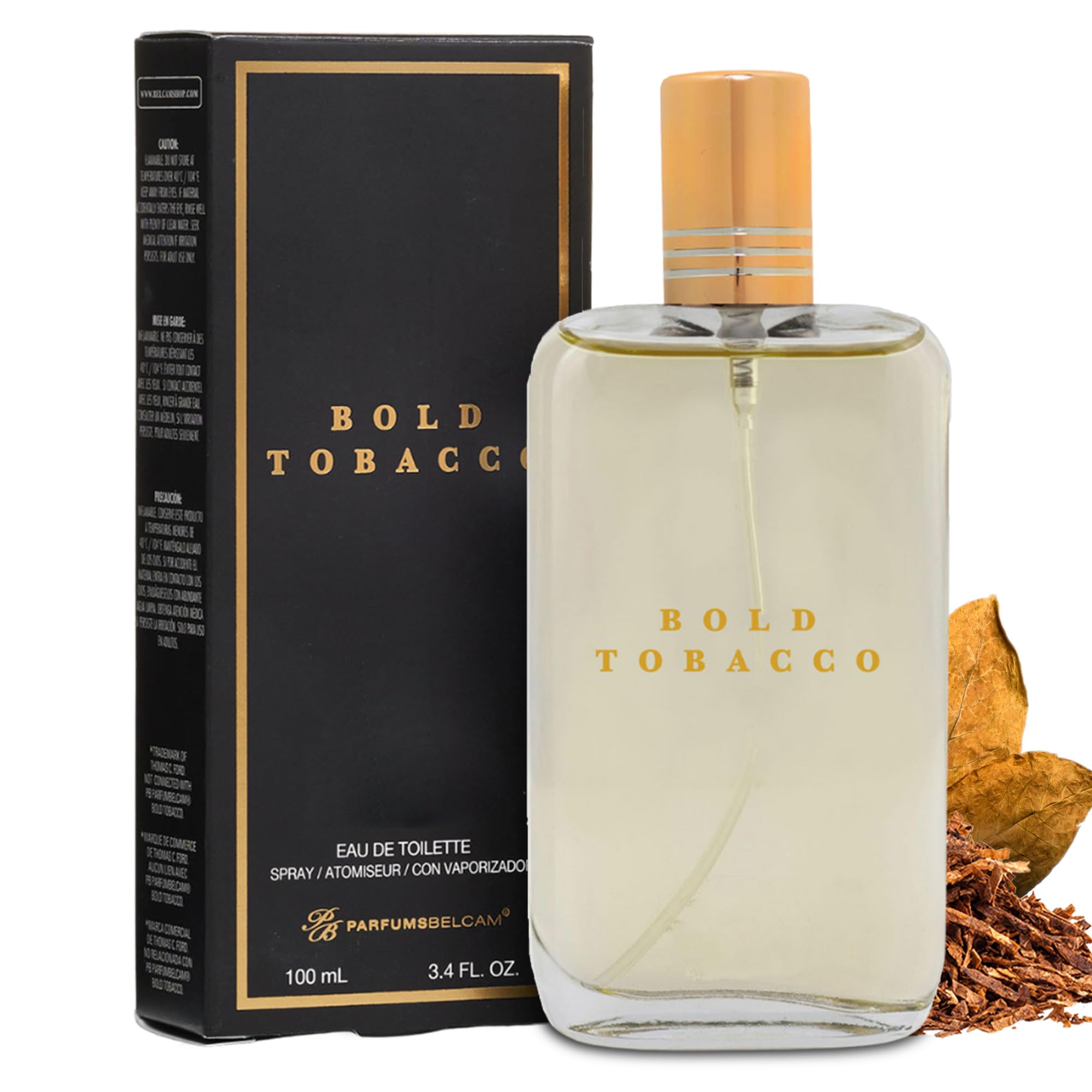 Bold Tobacco Eau de Toilette Spray for Men – Warm Woody Spicy Scent with Tobacco Flower, Ginger, Cinnamon & Vanilla – Typically Lasts 3–6 Hours, Masculine Signature Scent, 3.4 fl oz