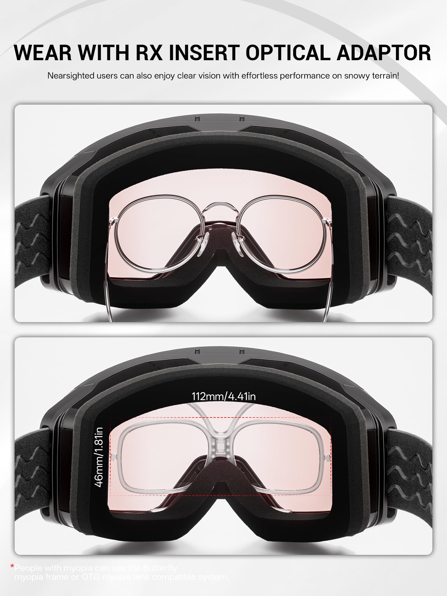 KAPVOE Masque de Ski avec Lentilles Photochromiques & Colorées - Lentille Magnétique à Basculement Anti-Buée UV400 OTG - Compatible avec Casque Hommes Femmes K724