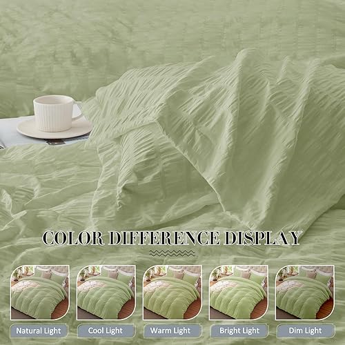 Miniatura 10 de cozyide Funda de edredón gris oscuro tamaño matrimonial, 3 piezas, juego de funda de edredón de sirsaca transpirable con cierre de cremallera y