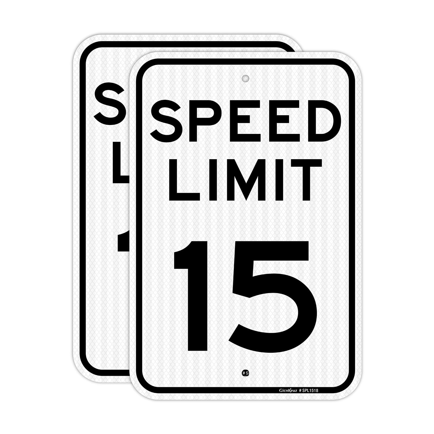 GicnKeuz Speed Limit 15 MPH Sign, 18" x 12" Slow Down Sign, Traffic Engineer Grade Reflective Aluminum, Fade Resistant, 2 Pre-drilled Holes, Outdoor Use (1-Pack) — Amazon image 11