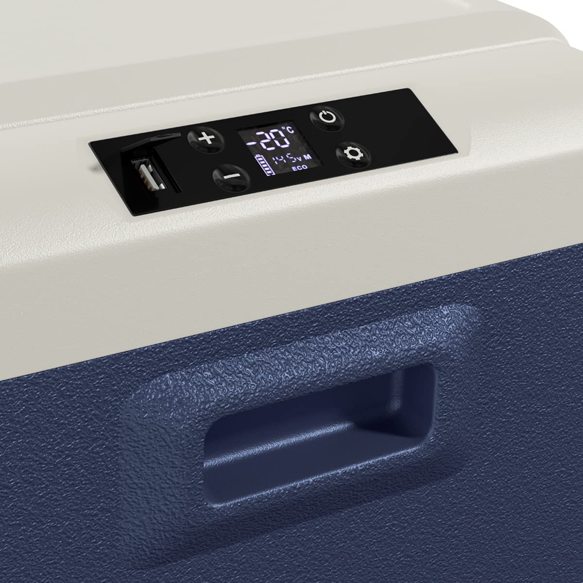 YetiCool LX40 BLUE Elektrische Kompressor-Kühlbox, App Steuerung per Bluetooth, 12/24 V und 230 V, mit USB Anschluss für Auto, LKW, Boot, 37 Liter