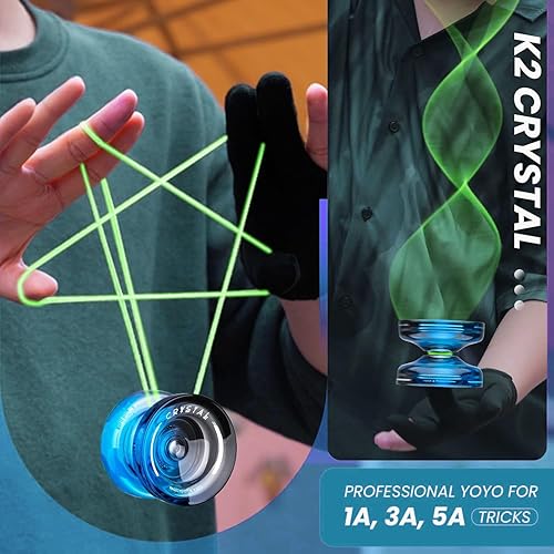 Vista 18 de MAGICYOYO Yoyos de doble propósito, paquete de 2, Yoyo de metal N11 y plástico Yo Yo K2 Crystal White Responsive Yo Yos para niños principiantes