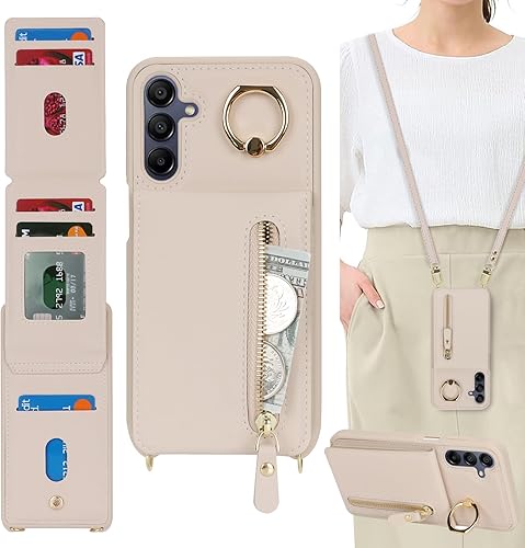 Miniatura 51 de Funda para Samsung Galaxy A14 5G con tarjetero para mujer, para Galaxy A14 5G, funda cartera para teléfono con correa, ranuras para tarjetas de