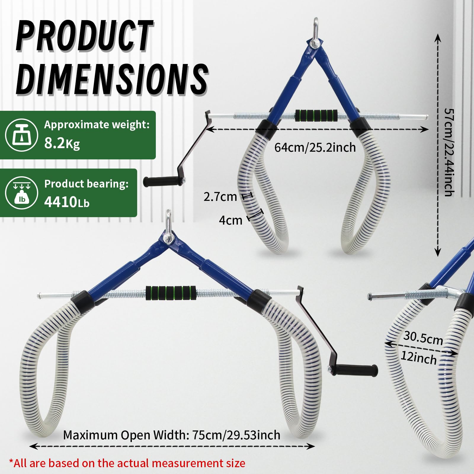 4410LB Cow Hip Lift, Standard Reinforced Cattle Hip Lift OB Adjustable Lifting Farm Clamp with Non-Slip Rubber Tube for Calving Milking Birthing Lame Cow Lift Assist Devices