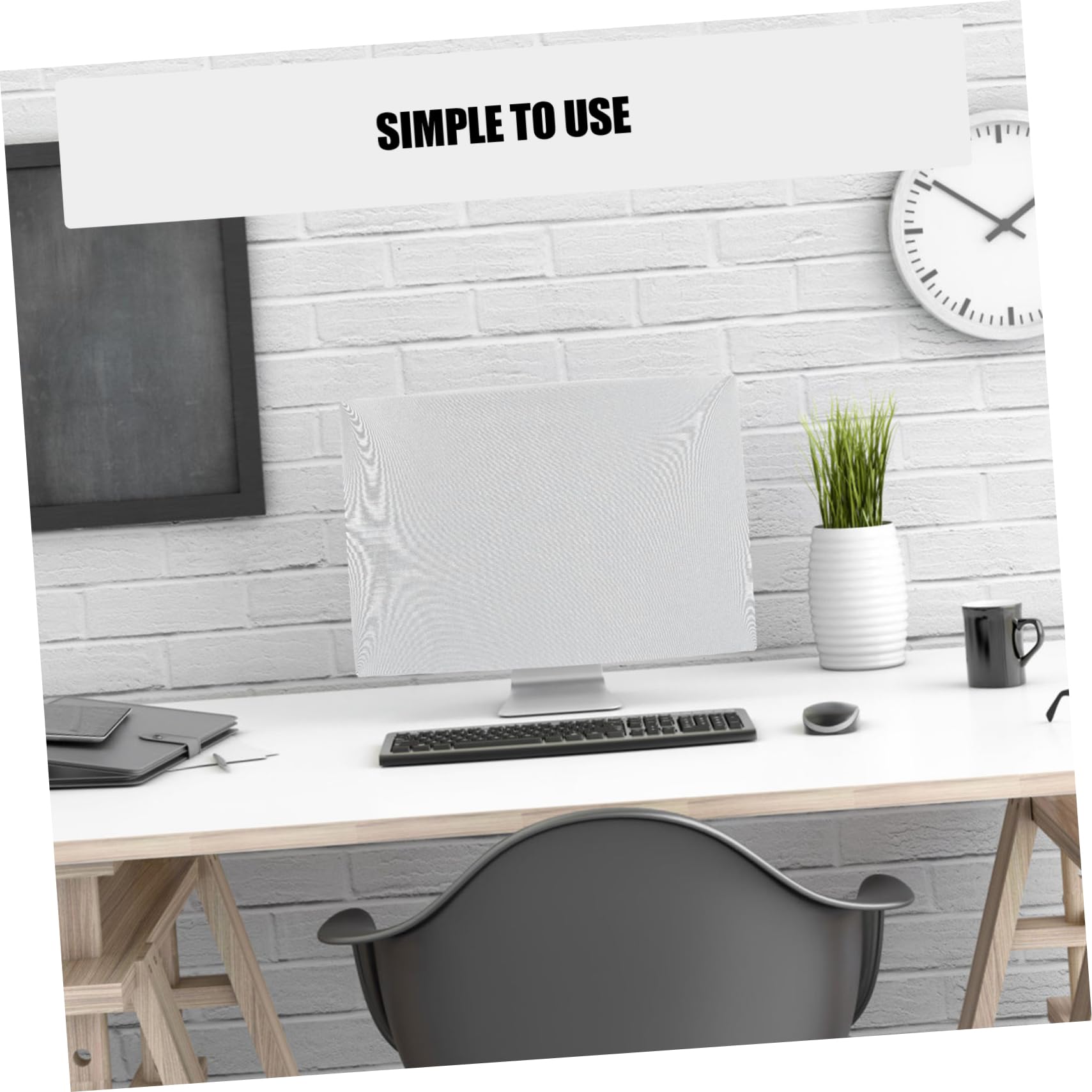 Generic Computer Monitor Cover Elastic Sleeve for Screen Display Dust Cover Fits Desktops Washable for Home Office Use