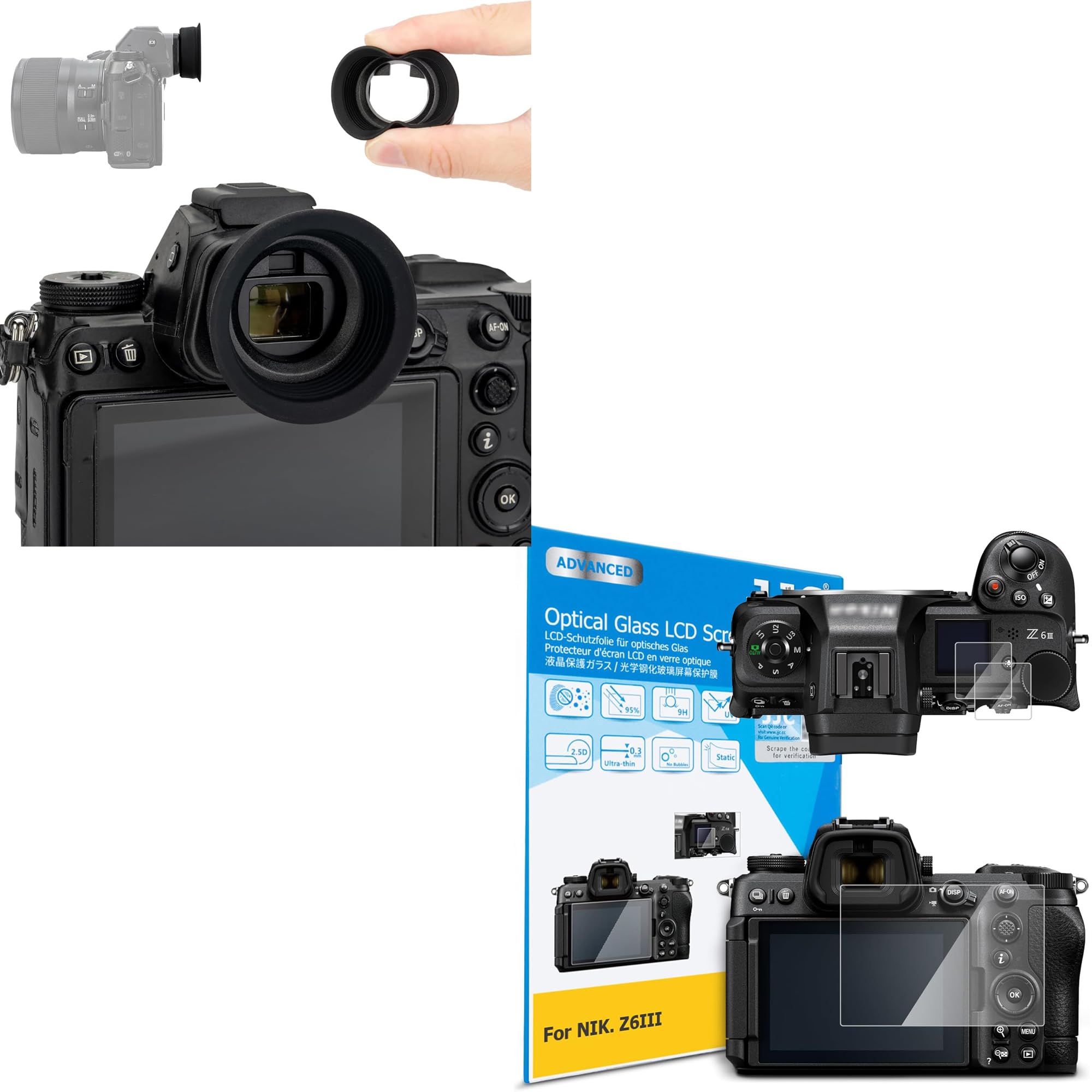 Amazon.com : DK-29 Eyecup + Z6III Z50II Screen Protector: Extended