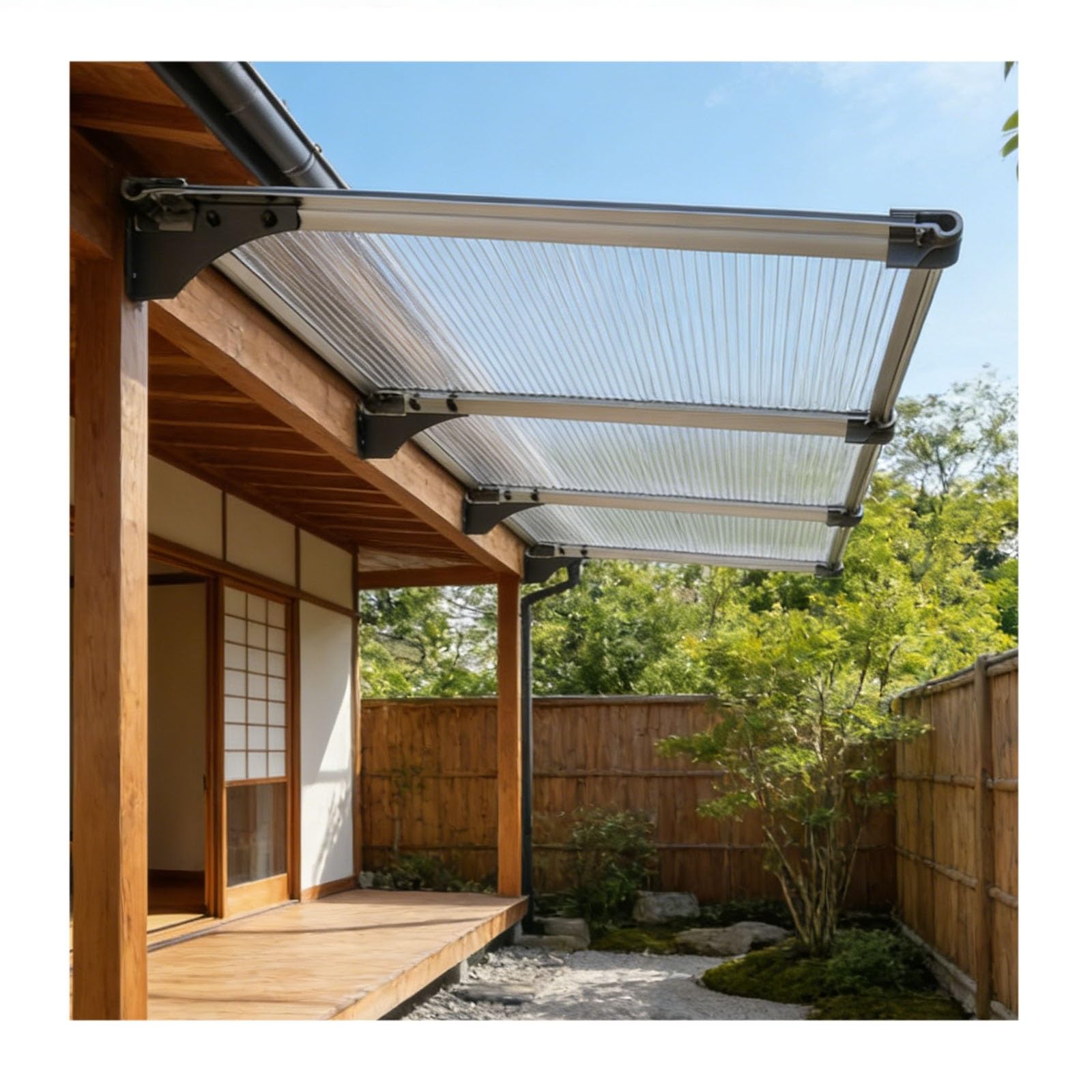 Auvent de porte 80x130 cm extérieur résistant pluie et UV pour l'entrée