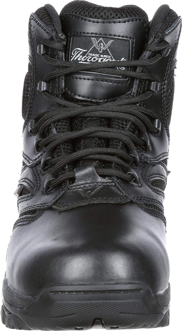 Thorogood Deuce 6” Waterproof Side-Zip Black Tactical Boots for Men and Women with Composite Safety Toe, Full-Grain Leather, and Slip-Resistant Outsole; BBP & EH Rated - Image 4