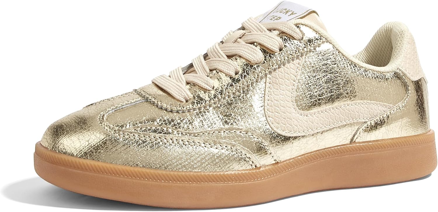 LUCKY STEP Women's Retro Fashion Sneakers Classic Casual Walking Shoes Non Slip Comfort Skate Shoes