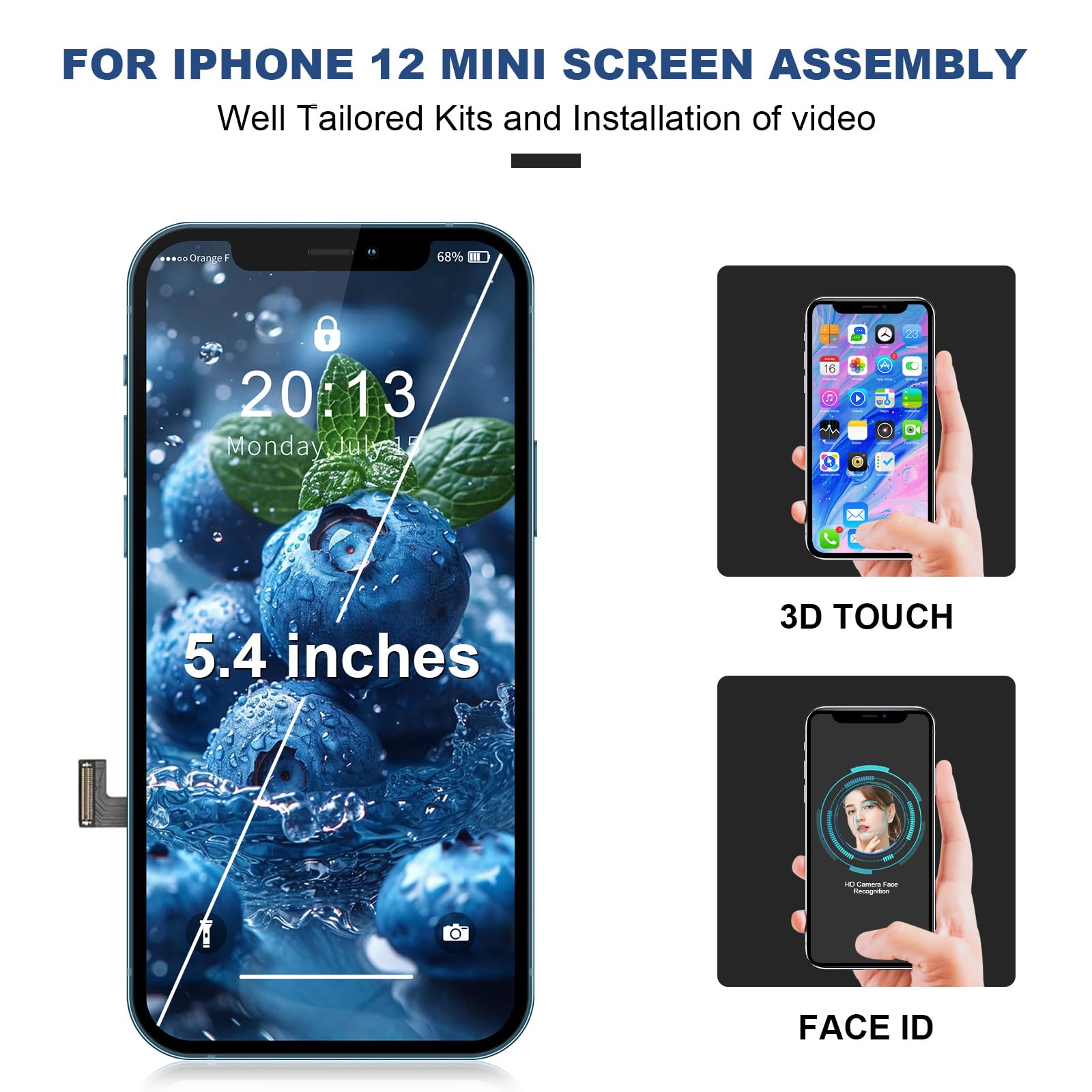 Écran LCD Et Vitre Tactile IPhone 12 Mini - Démonté - Noir - NKS Center