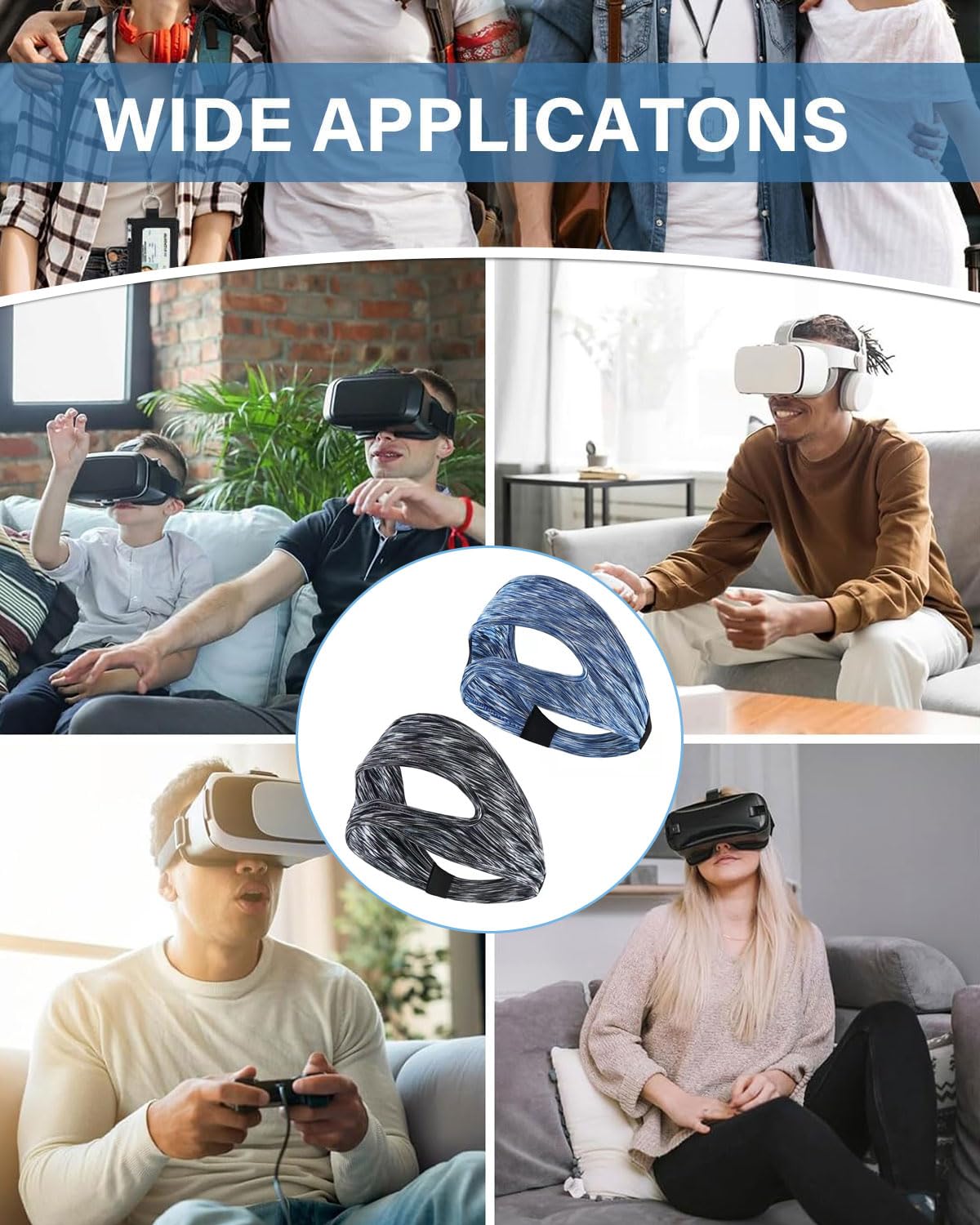 2 Pcs Maschera per gli occhi da gioco,VR Maschera per Occhi per Quest 3/Quest 3S,VR Traspirante Maschera,Lavabile VR mascher,per PS VR2/Quest Pro/Quest 2/Oculus Quest 2