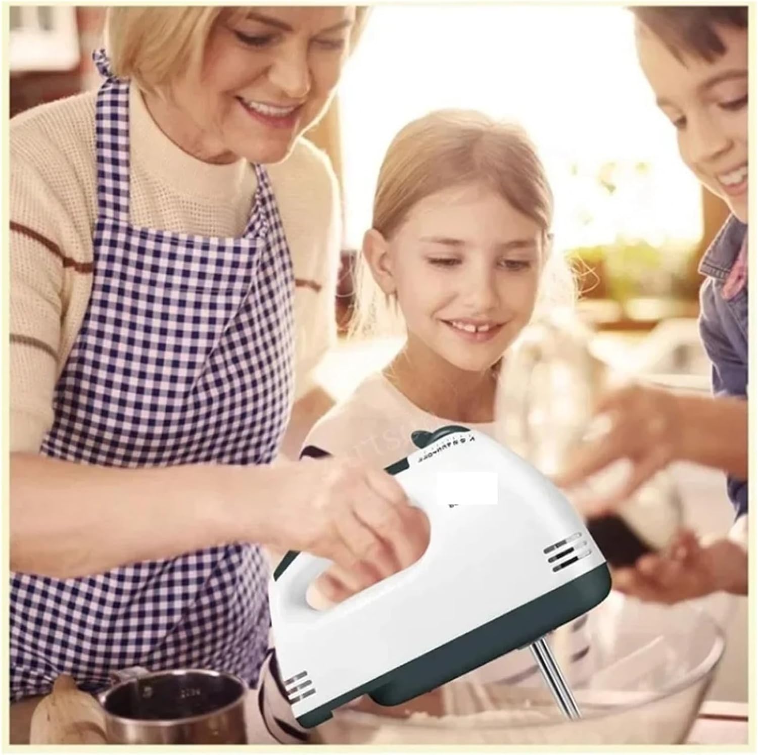 Electric Beater Portable, 2-in-1 Handheld Milk Cream Mixer & Frother - 5 Speed Automatic Whisk for Cake, Egg, Kitchen & Household Use (Lightweight & USB Rechargeable)(UK)