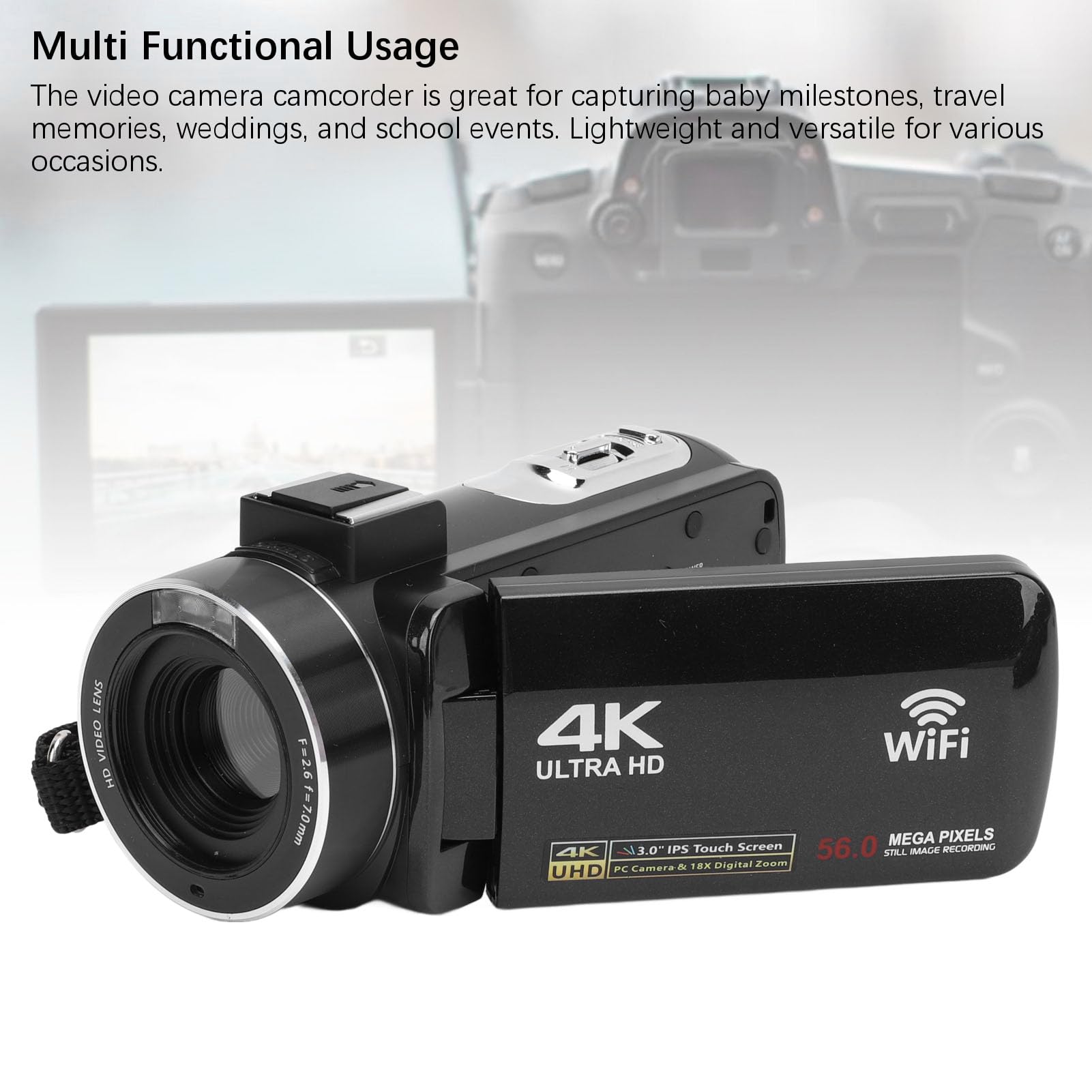 Amazon | デジタルカメラ、4K 56MP HD 18Xデジタルズームセルフィー