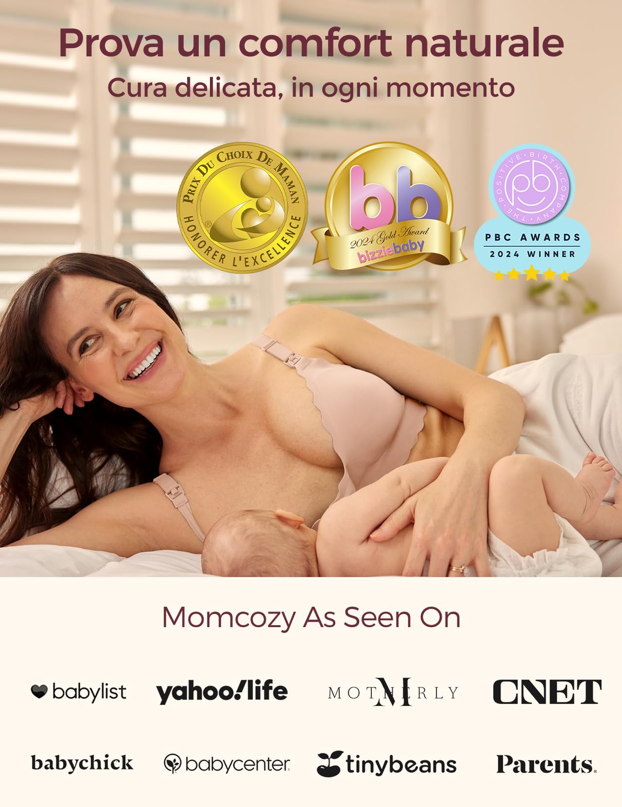 momcozy Reggiseni Allattamento, Reggiseno Gravidanza Premaman Senza Cuciture, Wireless, con Supporto Classico Jelly Strip