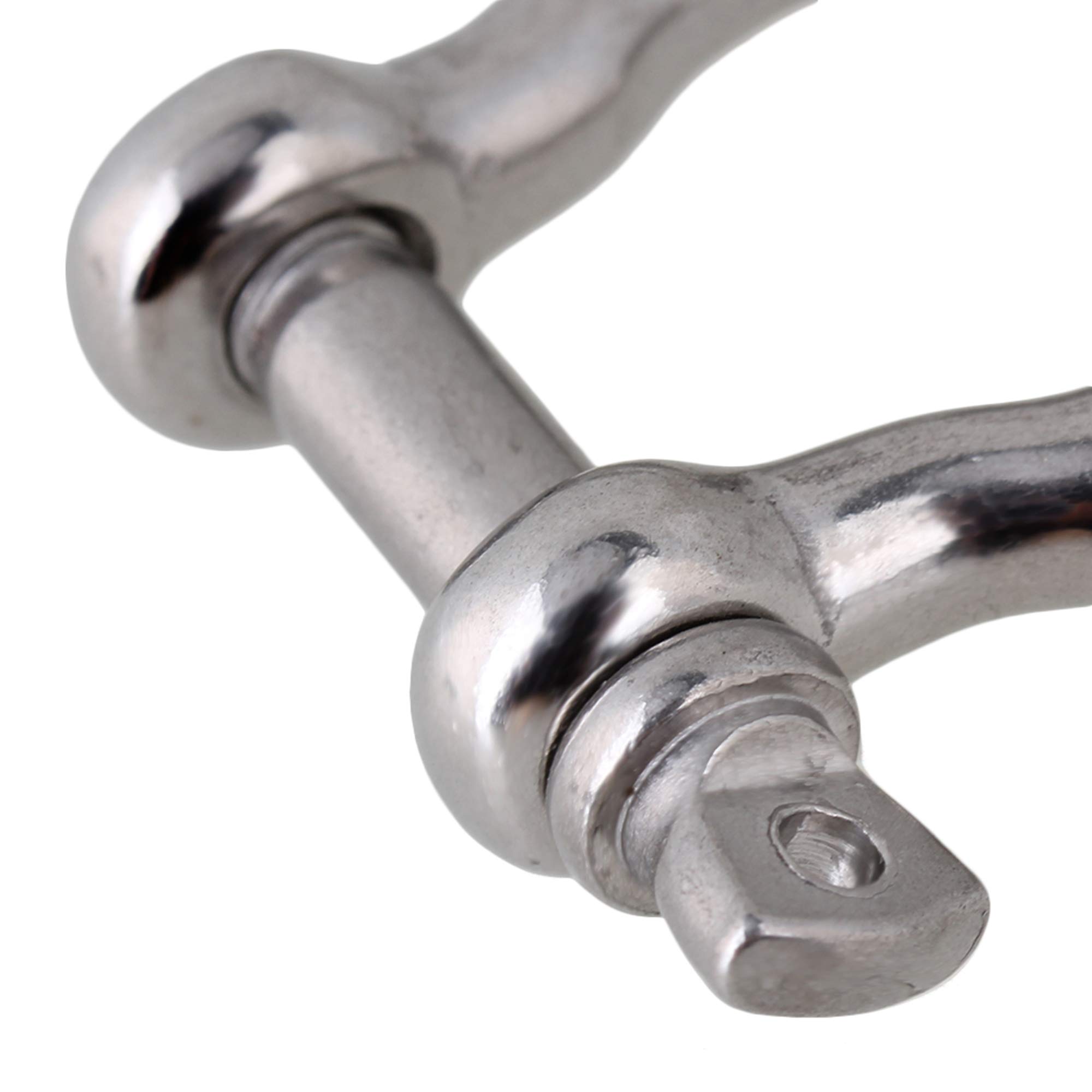 BQLZR M6 Silver 304 Stainless Steel Rustproof Screw Pin Anchor Bow Shackle Clevis European Style Pack of 5 3