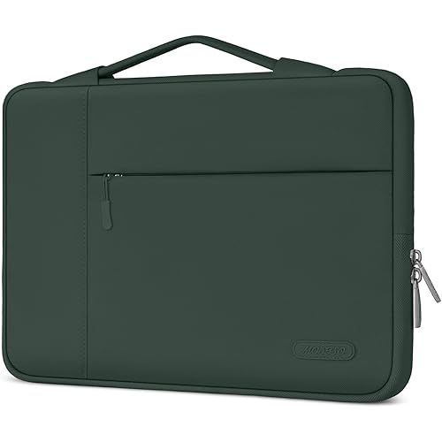 MOSISO Laptop Case 13.3 inch, 13-13.3 inch Laptop Sleeve with Handle Compatible with MacBook Air/Pro 13/Pro 14 M5 M4 M3 M2 M1,HP Dell ASUS Lenovo, Polyester Multifunctional Computer Bag,Midnight Green