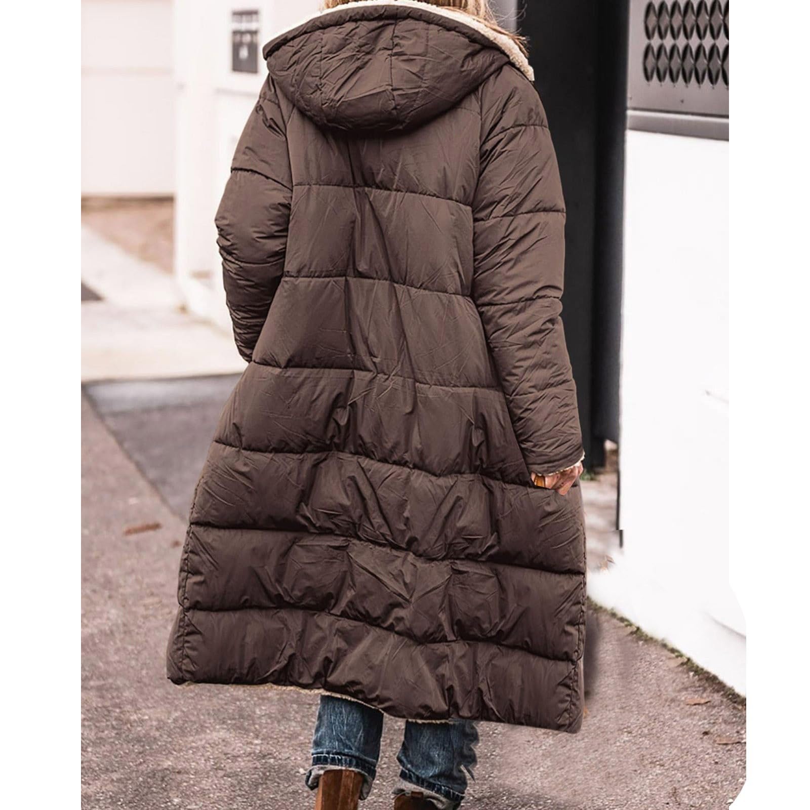 Winterjacke Damen Wintermantel Warm Gefüttert Winter Mantel Steppmantel