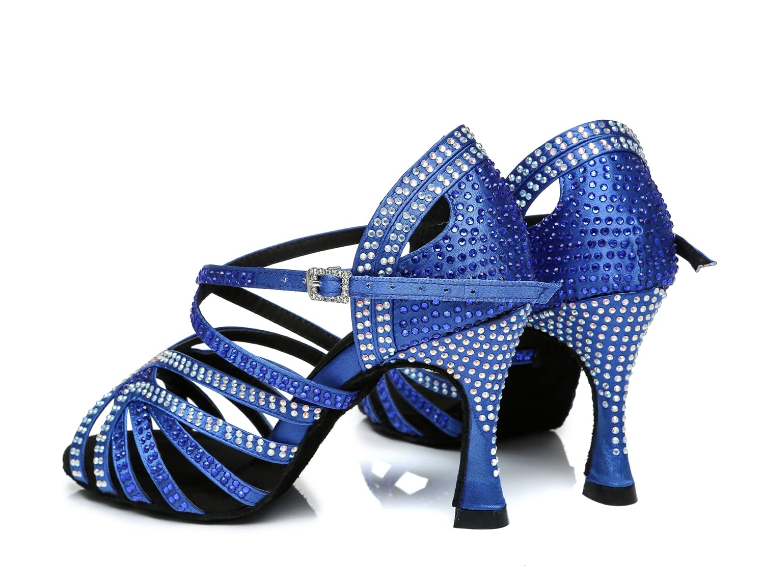 Donna Scarpe da ballo con tacco svasato Raso Strass Moderno Latino Scarpe da ballo