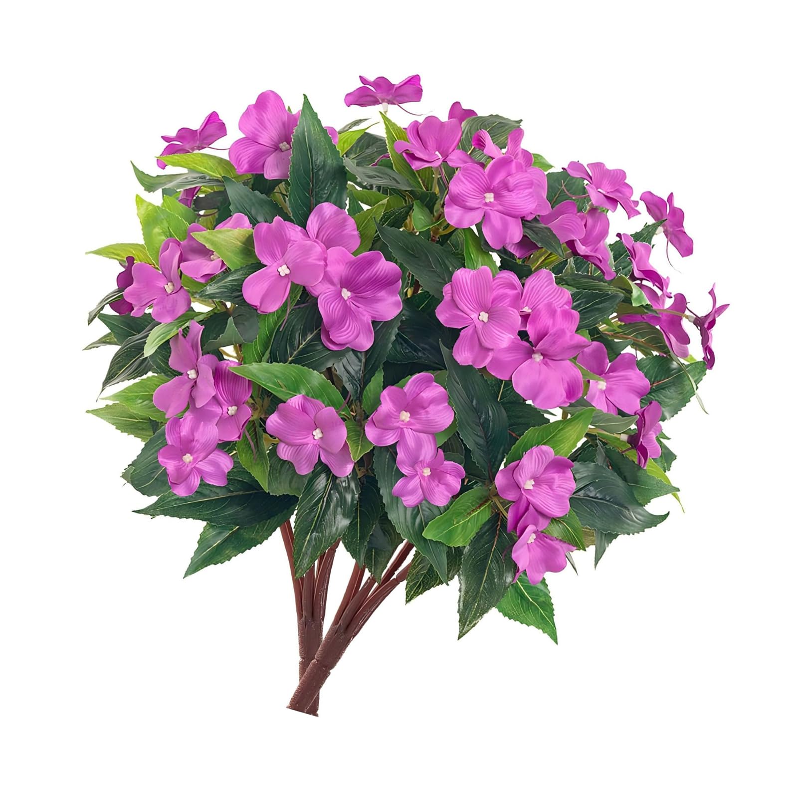 Tsophreniq Purple Artificial Impatiens Floral Arrangements, Colorfast Fabric Blooms For Indoor Venues, Parties & Pet-Friendly Spaces Floral Arrangements
