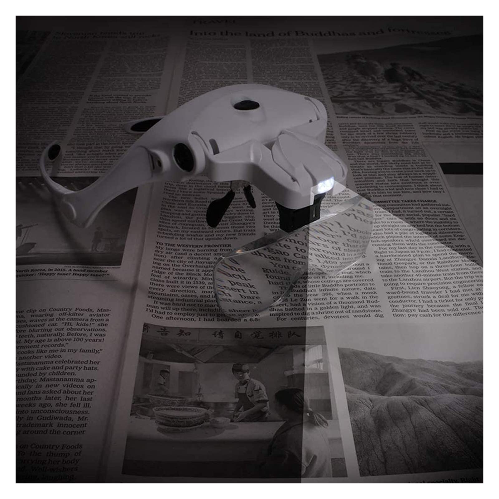 GaRcan Lupa para la Cabeza, Lupa para la Cabeza, Gafas, Lupa de Lectura, Lupa para la Cabeza con Manos Libres, Lupa para la Cabeza con Carga USB y luz para Lectura de Joyas