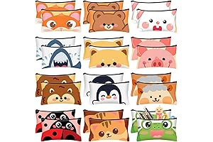 Hosuly Bulk Cartoon Zipper Pencil Case Pouch for School & Stationary Storage