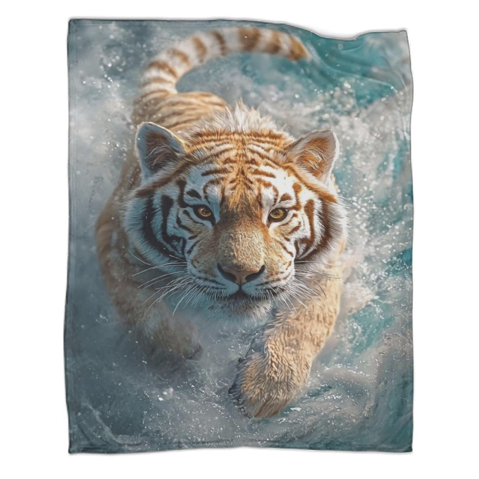 Couverture polaire ultra douce contre le froid, plaid tigre flanelle 150x200