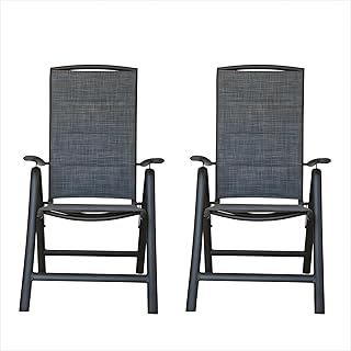 ZATTYDV Juego de 2 sillas Plegables para Patio con Respaldo Ajustable, Marco de Aluminio Ligero, sillas reclinables para jardín al Aire Libre, Color marrón Oscuro