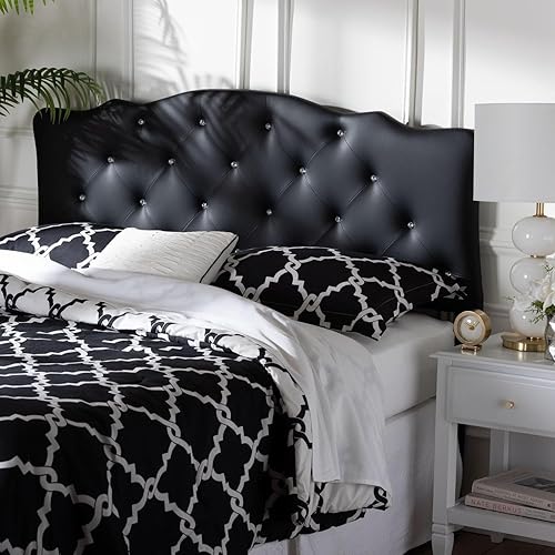 Miniatura 2 de Wholesale Interiors - Baxton Studio Rita - Cabecero moderno y contemporáneo tapizado en piel sintética., Cuero, Negro Negro -,Beige,Blanco