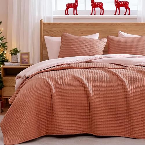 Miniatura 107 de WRENSONGE - Juego de edredón blanco tamaño queen de 3 piezas, colcha ligera para todas las estaciones del verano, juego de ropa de cama suave con 2