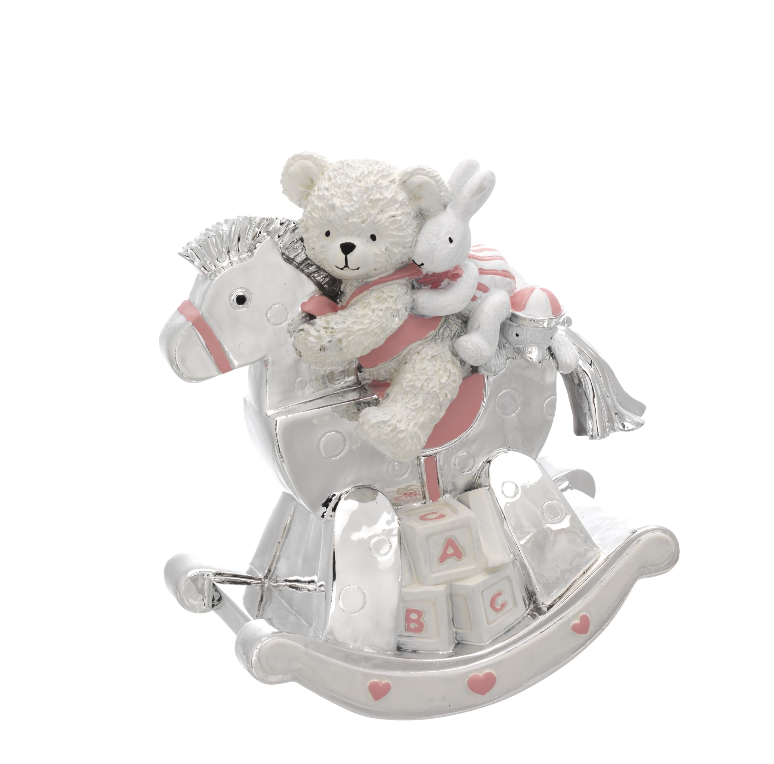 ITOTAL Bagutta La Web Papeterie Torino Carillon Cheval à Bascule Rose 15 cm avec Mouvement et Son et Boîte Cadeau