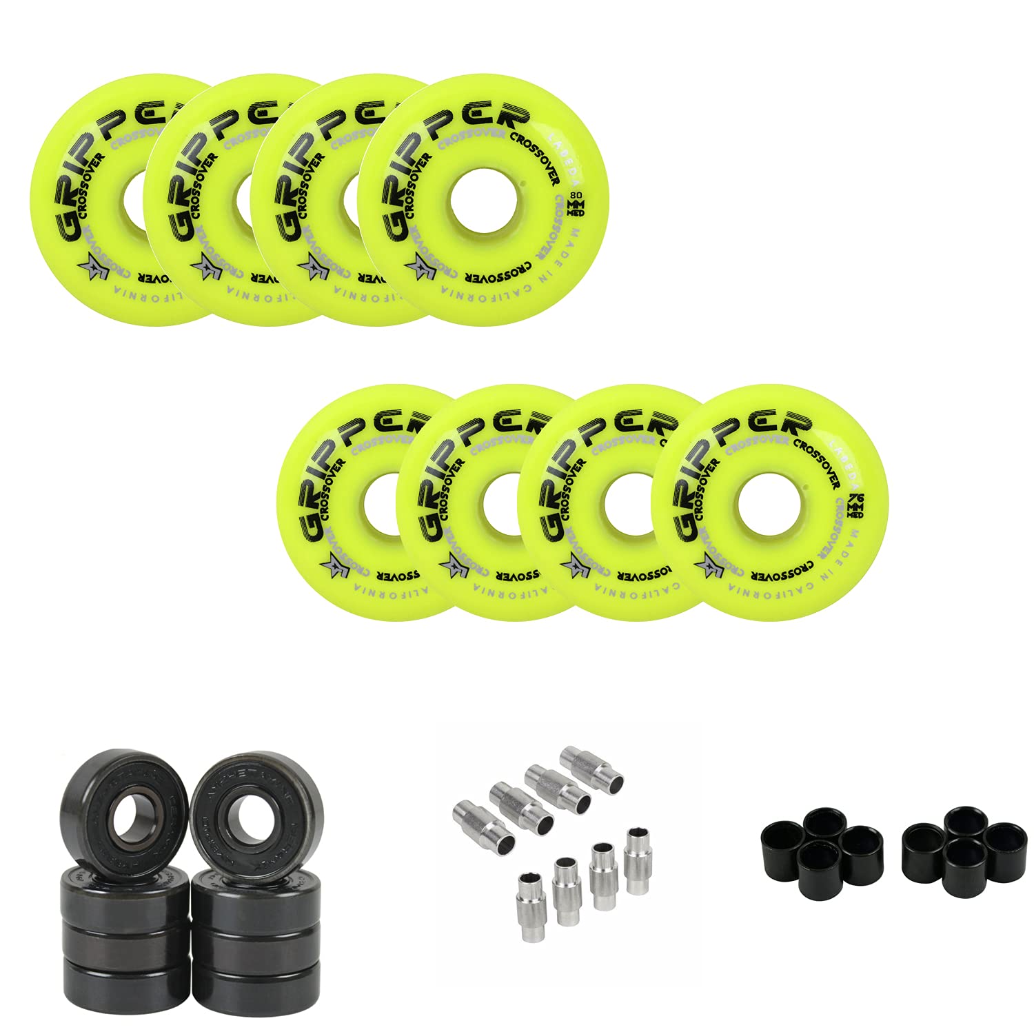 LabedaGripper Roller Hockey Wheels, Hybrid Ceramic Bearings, Choose Color Size