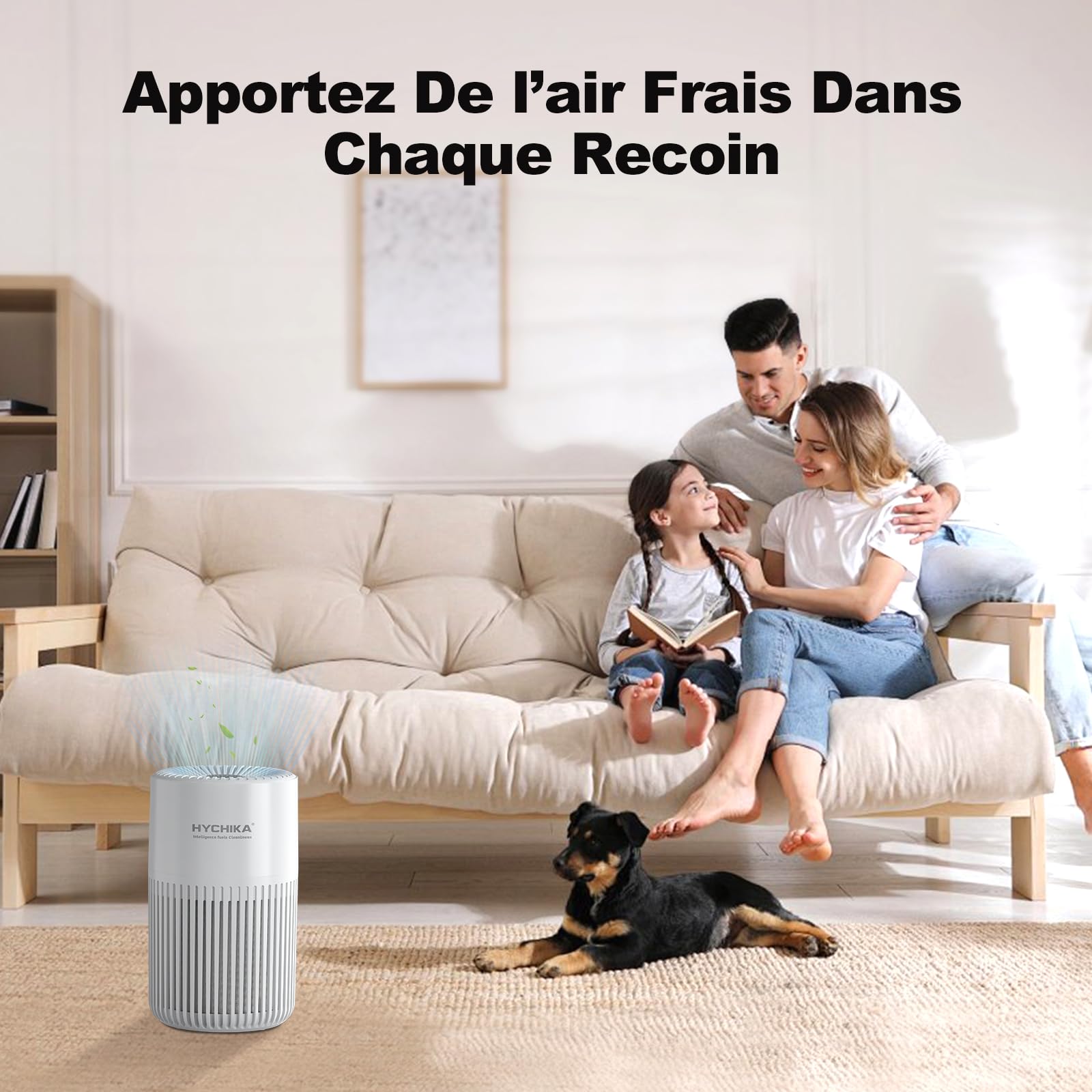 Purificateur d'Air Chambre - Filtration Efficace contre Allergies et Odeurs, Silencieux, avec Éponge d'Aromathérapie, 10W Économie d'Énergie, CADR 95, Air Purifier HEPA pour Maison Bureau