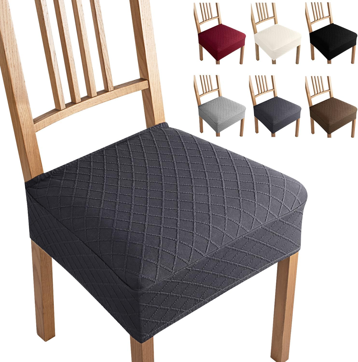 JQinHome Set di 4 coprisedia bianchi per sala da pranzo, altamente