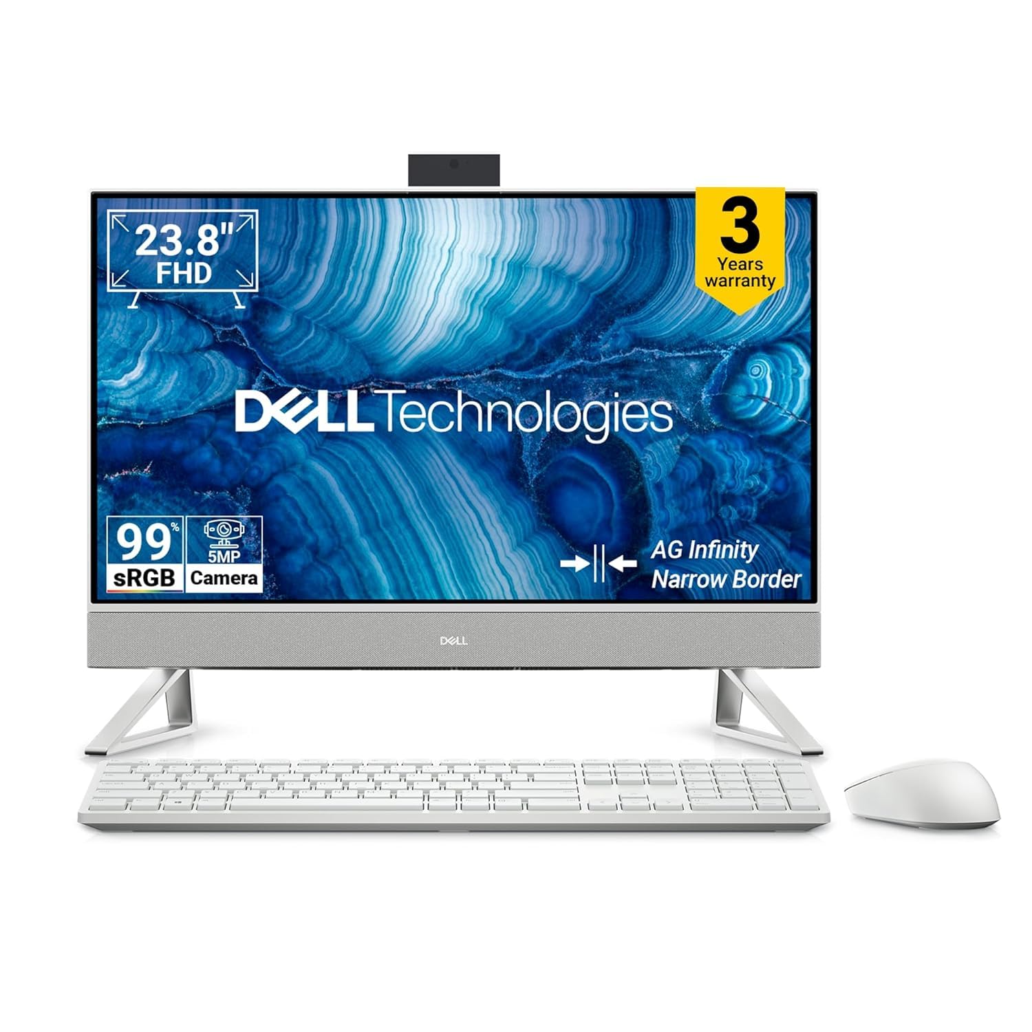 Dell 24 AIO, 13th i5-1334U, 8GB RAM DDR5 512GB SSD,Intel Graphics, 23.8" FHD AG,IPS, 99% SRGB|Win 11+MSO'24+O365, Molded Speaker Grill|Intel WiFi 6e, 5MP Pop-Up IR Camera-image-28