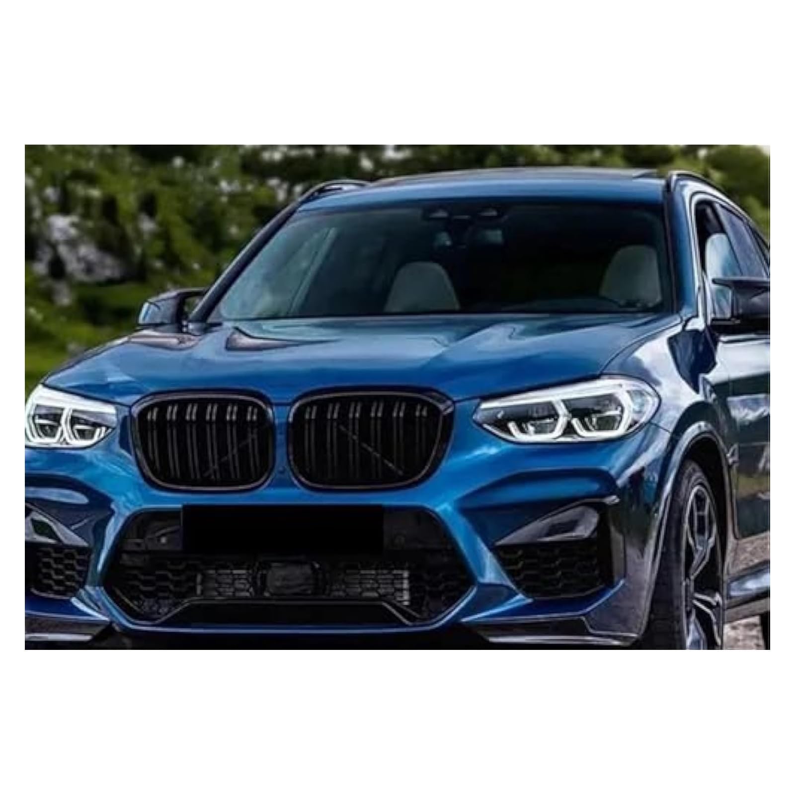 Für X3 X4 G01 G02 G08 2018 2019 2020 Auto-Frontgrill Renngrills Motorhaube Nieren-Stoßstangengitter Doppellamellengrill Vorderer Nierengrill Front Nierengrill Grills(B)