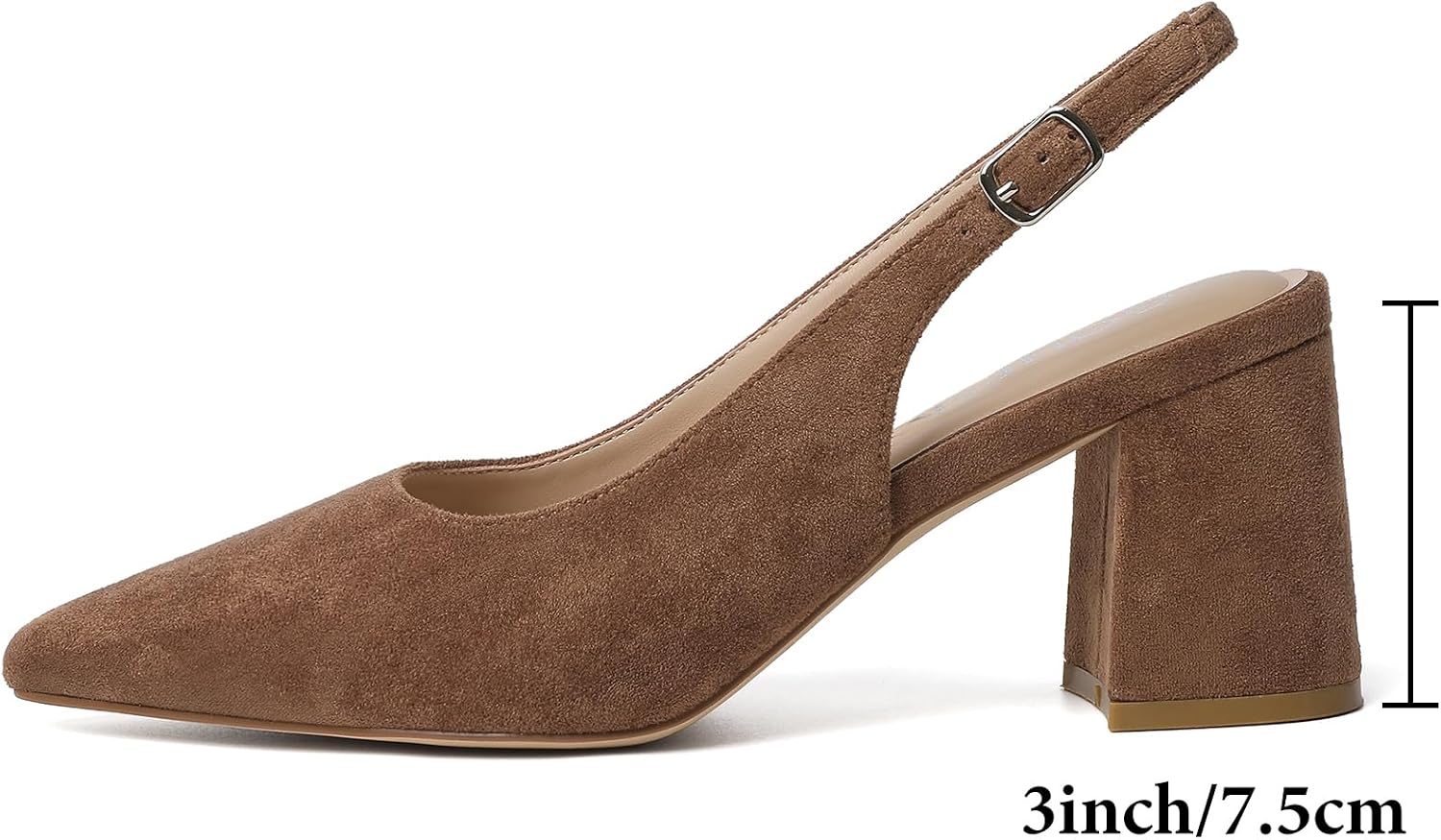 Mostrin Block Slingback Heels for Women Pointed Closed Toe Chunky Heels Office Work Shoes Women's Pumps for Business Casual image 5