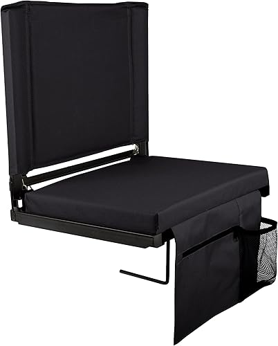Vista 13 de Home-Complete Asiento de grada, cojín de asiento de estadio con bolsillo y portavasos, silla deportiva portátil ancha, asientos de estadio con marino