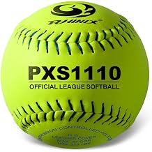 PHINIX Split Leather Fast-Pitch Softball Official Size and Weight Professional Quality 11" & 12" Options COR .47 / Comp.375