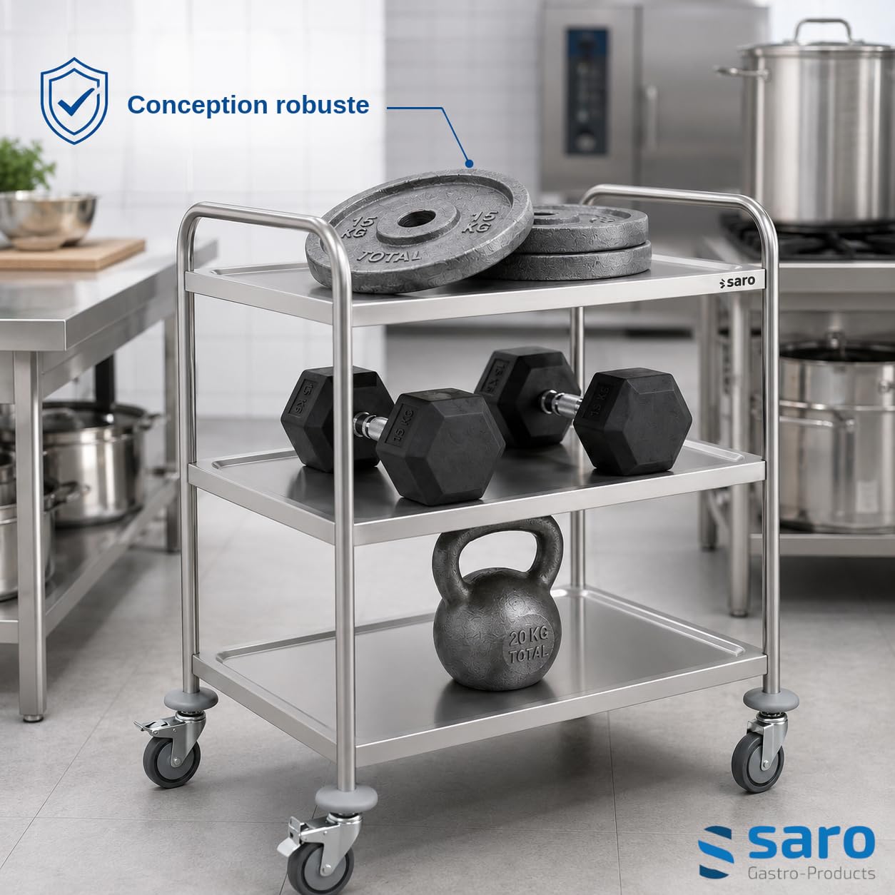 Saro Chariot de Service Bastian l 860 x b 540 x h 940