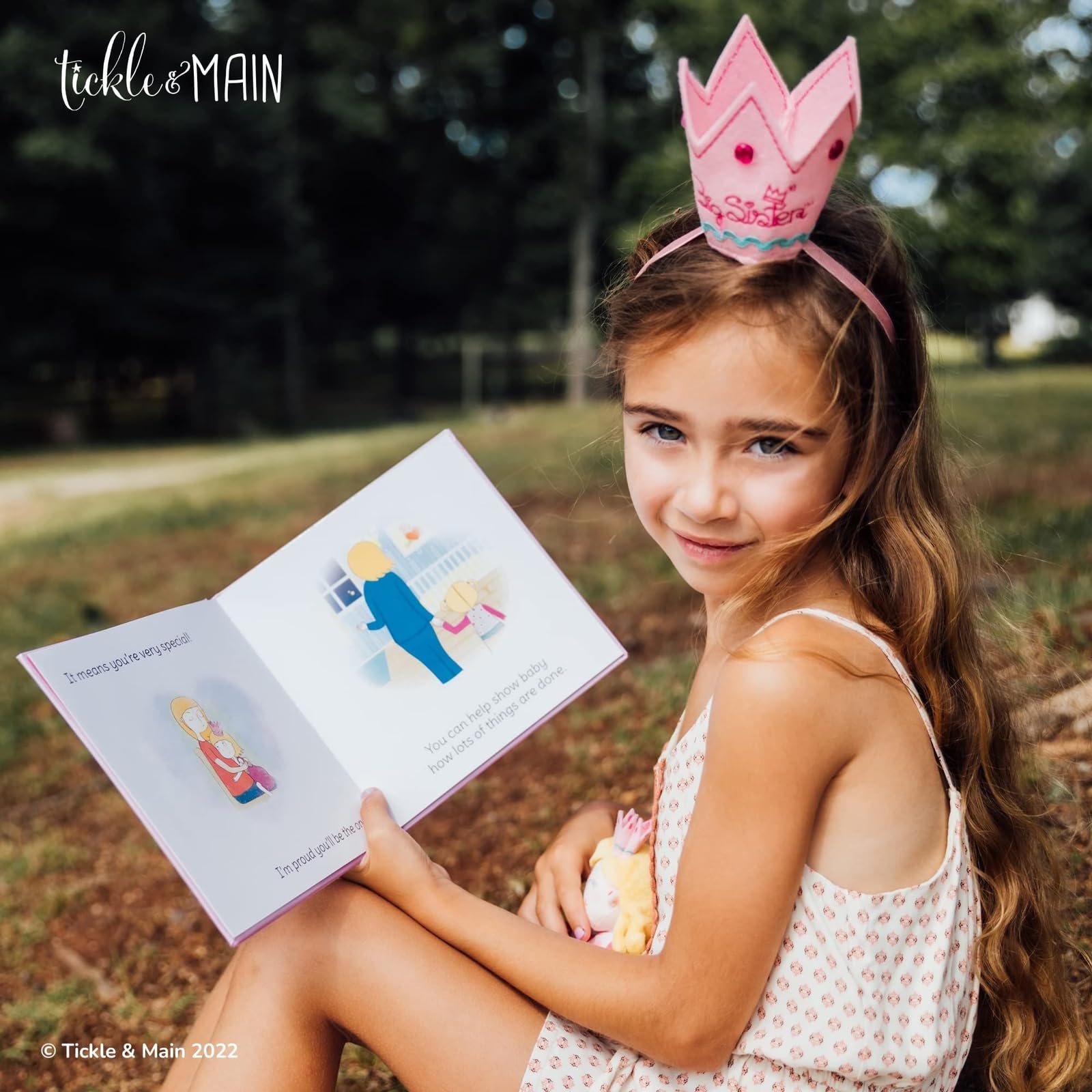 Tickle & Main Big Sister Gift Set - 3-Piece Kit, Multicolor - Includes I Hereby Crown You Storybook & 8-Inch Cloth Doll with Adjustable Felt Crown - Big Sister Gifts for Girls