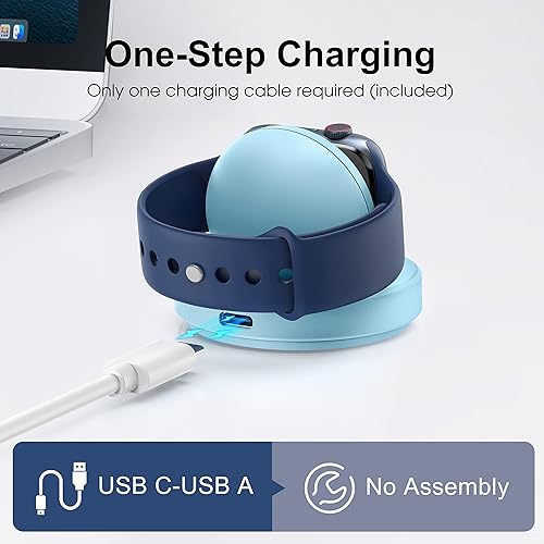 Miniatura 41 de Soporte de carga para Apple Watch, soporte de carga portátil inalámbrico magnético con cable de carga y adaptador compatible con iWatch Series 10 9