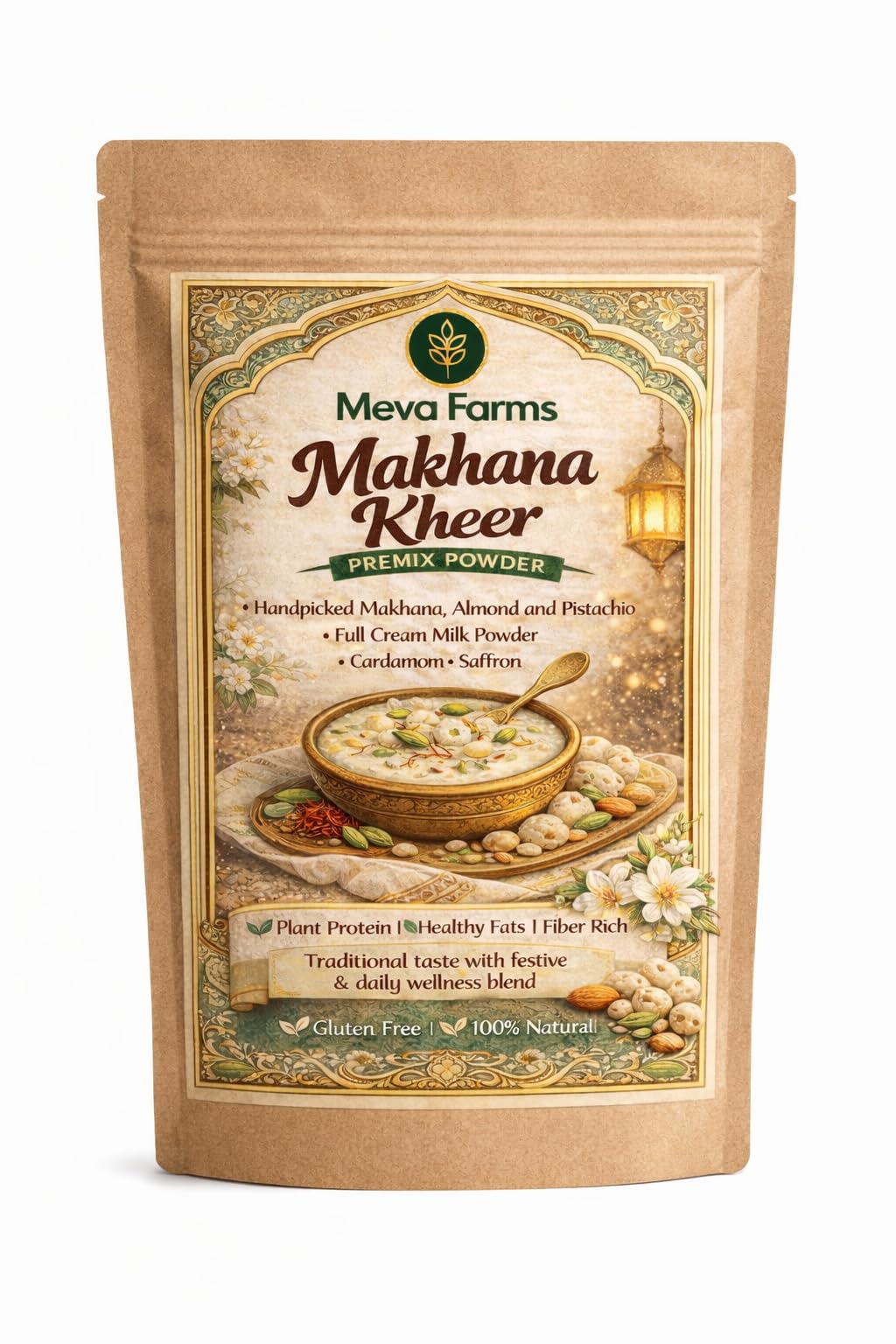 Meva Farms Makhana Kheer Premix Powder 100g – Handpicked Foxnuts with Almond Pistachio Saffron Cardamom | Instant Dessert Mix Gluten Free 100% Natural-image-42