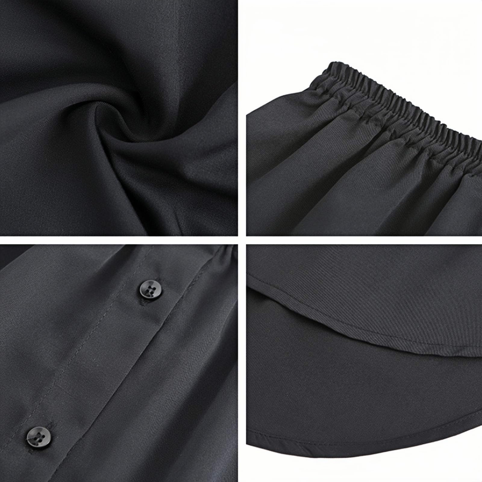 Chemise Extender Mini Jupe,2 Pièces Rallonge de Chemise Ajustable pour Femme,Extension de Chemise à Taille Elastique pour Pull,Sweat,Veste,Manteau(Noir,Blanc)