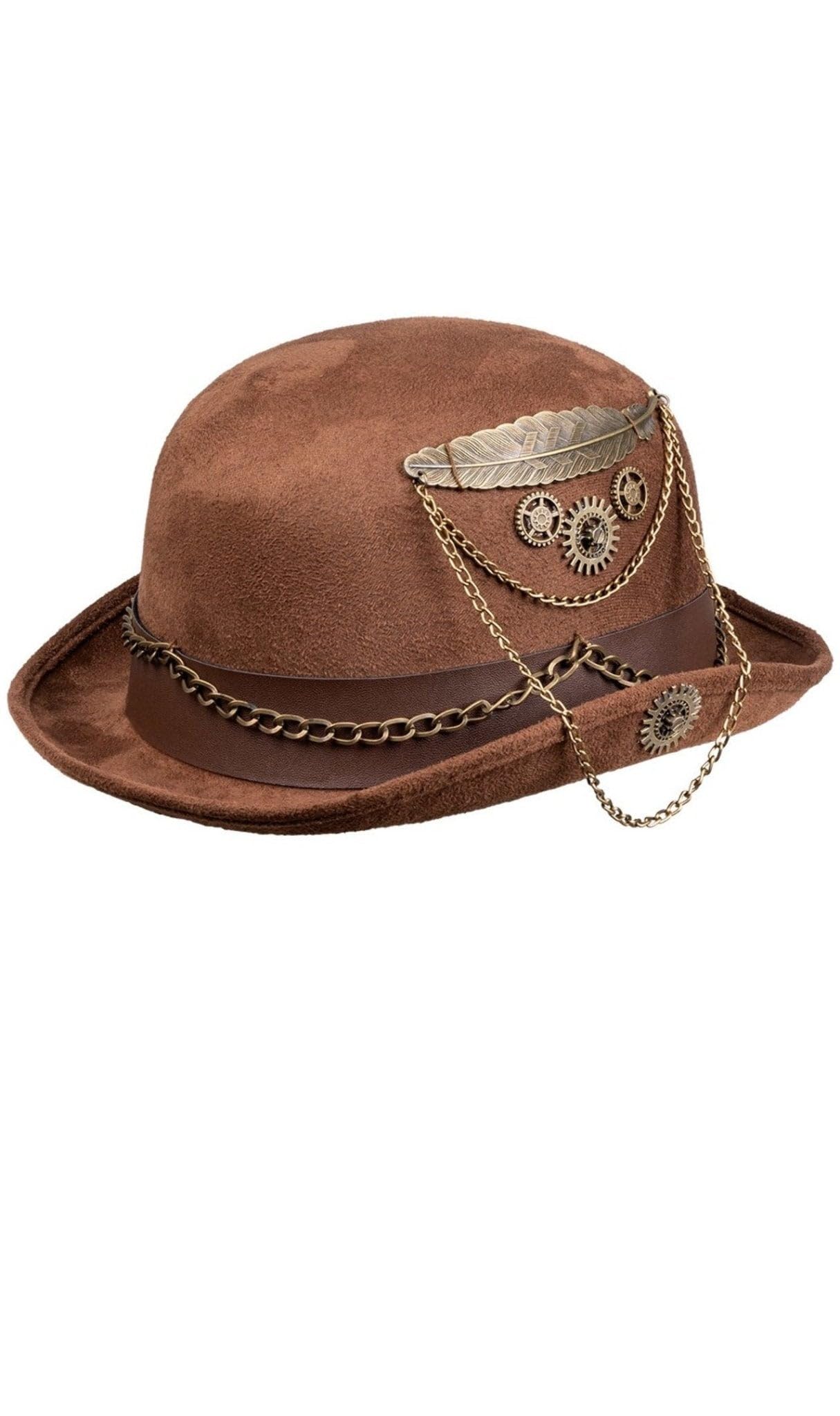 Boland 54561 – Chainpunk, Brown, Gears, Melon Hat, Steampunk, Theme Party, Carnival
