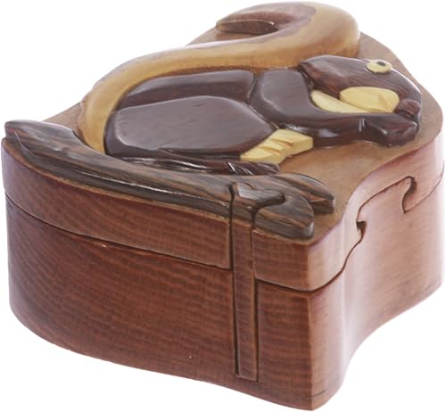 Miniatura 2 de Caja de rompecabezas de ardilla secreta de Intarsia hecha a mano