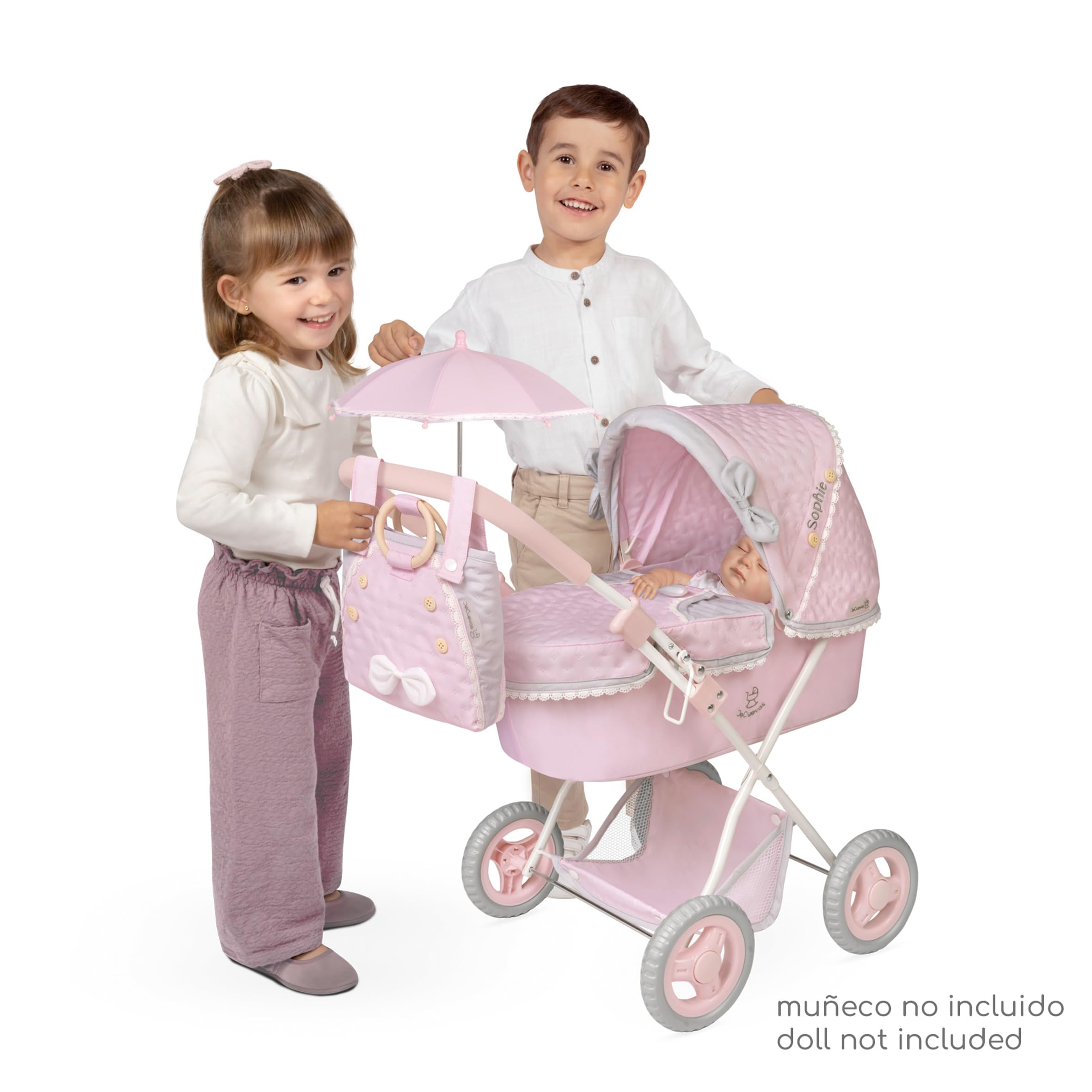 Carro de Muñecas Sophie Plegable con Sombrilla DeCuevas 85075