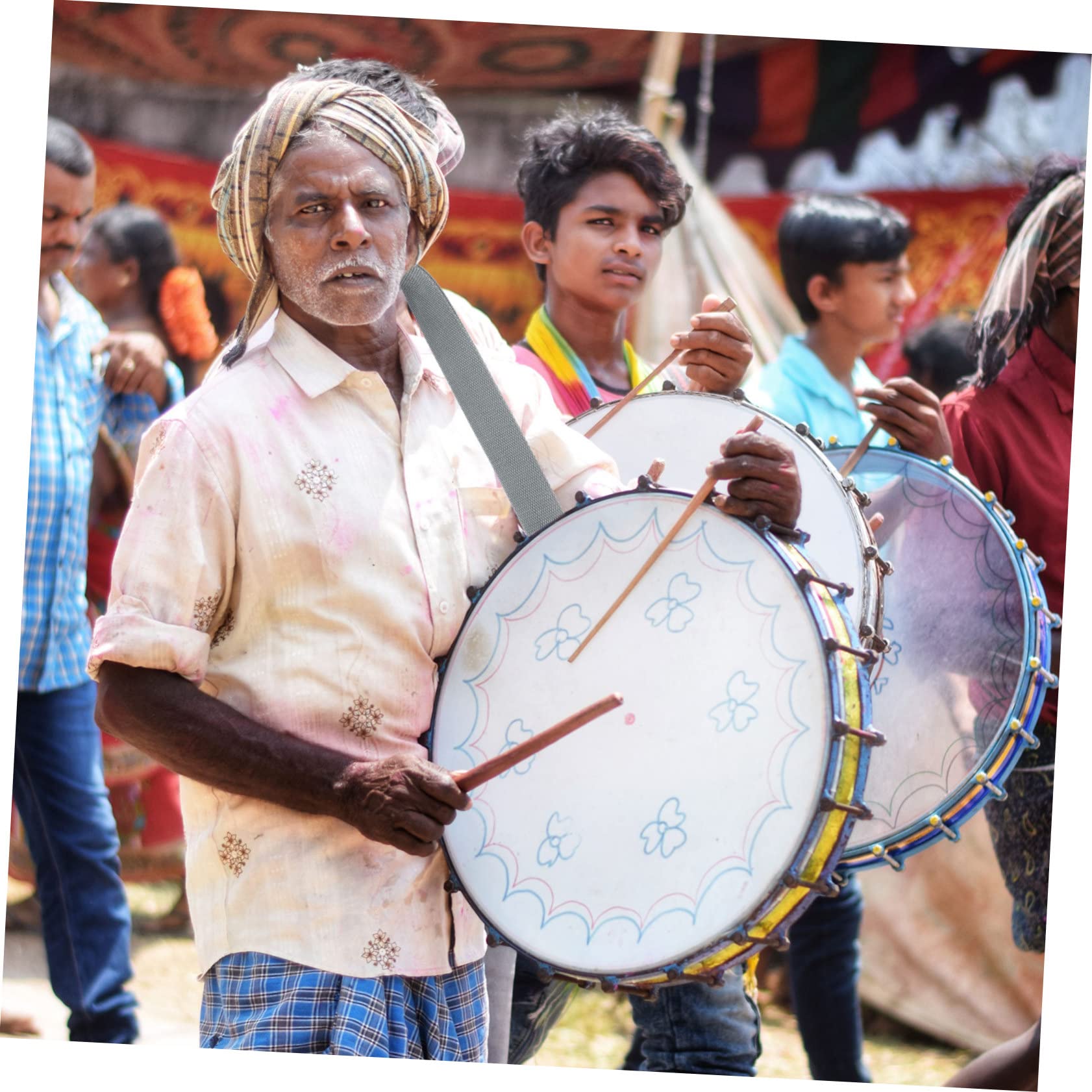 BESPORTBLE Adjustable Nylon Snare Drum Strap Sling Durable and Comfortable Drum Sling for Marching Band Easy to Clean Replacement for Snare and Waist